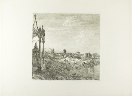 View of a Town with a Bishop’s Tomb, from Vedute, 1735/44, Canaletto, Italian, 1697-1768, Italy,