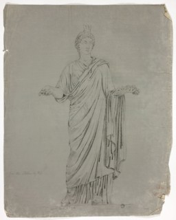 Antique Statue of Standing Goddess with Outstretched Arms, 1774, John Downman, English, 1750-1824,