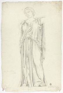 Antique Statue of Draped Standing Woman, 1774, John Downman, English, 1750-1824, England, Charcoal