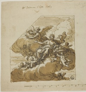 Flora Design for Closet Ceiling (left) and Statue of Apollo Design for Blank Niche (right), for