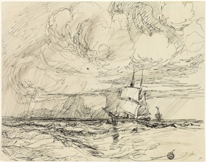 Ships at Sea During Storm, 1830/49, Jules Dupré (French, 1811-1889), or possibly James McNeill