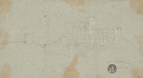 Sketch of Fortress on Hill, n.d., Attributed to Richard Wilson, English, 1714-1782, England, Black