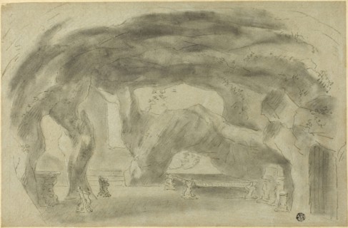 Interior of a Grotto, n.d., Possibly Richard Wilson, English, 1714-1782, England, Black chalk with