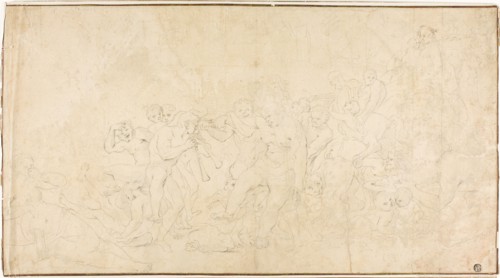 Bacchante, 1642/44, After Pietro Testa, Italian, 1611/12-1650, Italy, Graphite on tan laid paper,