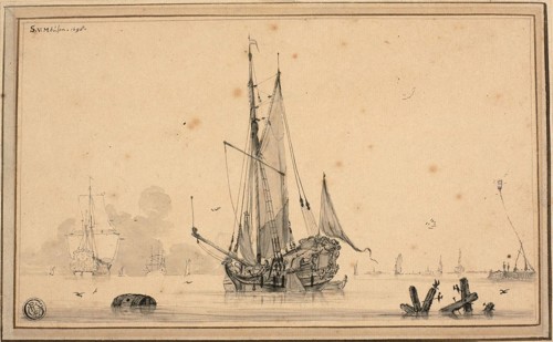 Harbor Scene with Ships at Rest and Piling, 1698, Sieuwert van der Meulen, Dutch, c. 1698-1730,