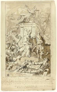 Design for Title Page: Allegory of the Submission of the City of Utrecht to Emperor Charles V, n.d