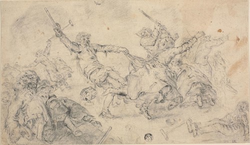 Peasants in a Brawl, n.d., Attributed to Cornelis Moninckx (Dutch, c. 1623-1666), or Adriaen