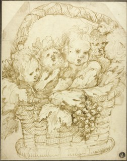Basket of Cupids, n.d., Attributed to Jan Boeckhorst, Flemish, born Germany, about 1604–1668,