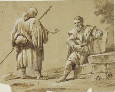 Two Pilgrims with Portable Shrine, n.d., Tiberius Dominikus Wocher, Swiss, 1728-1799, Switzerland,