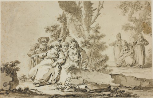 Figures in Oriental Costume in a Landscape, n.d., Tiberius Dominikus Wocher, Swiss, 1728-1799,
