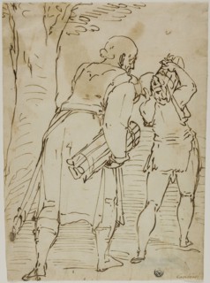 Abraham and Isaac, c. 1570, Attributed to Luca Cambiaso, Italian, 1527-1585, Italy, Pen and iron