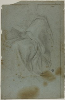 Seated Draped Male Figure with Book (recto), Two Seated Women with Sketch of Left Hand (verso), n.d
