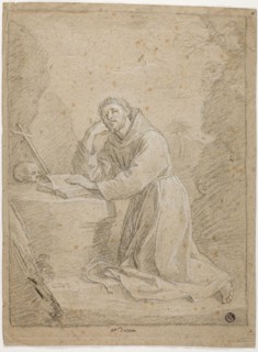 Saint Francis of Assisi, n.d., Unknown Artist, Italian, 17th century, Italy, Black chalk,