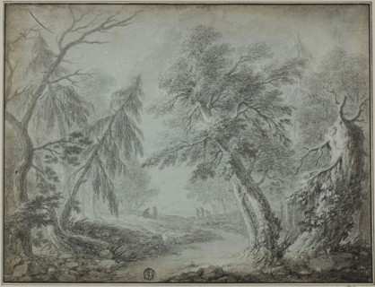Forest with Stream and Figures, n.d., Possibly Jean Baptiste Pillement (French, 1719/28-1808), or