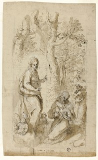 Vision of St. Francis of Assisi (recto), Saint Jerome, Vision of Saint Francis, and Two Small