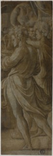 Fragment of a Composition: Attendants Bearing Flagons, n.d., Attributed to Biagio Pupini, called