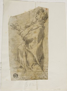 Kneeling Female Saint in Profile, n.d., Attributed to Lazzaro Tavarone (talian, 1556-1641), or