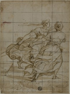 Two Women on Clouds, Pulling a Load, 1614/24, Circle of Bernardo Castello (Italian, Lazzaro