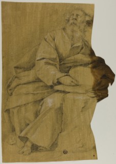 Evangelist Writing at Desk, n.d., Probably Domenico Fiasella, Italian, 1589-1669, Italy, Black