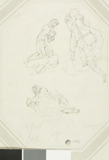 Praying Virgin and Figures in Clouds, n.d., Attributed to Raymond de Lafage, French, 1656-1690,