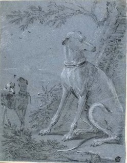 Seated Hound Beside Trees, n.d., Style of Jean-Baptiste Oudry, French, 1686-1755, France, Black