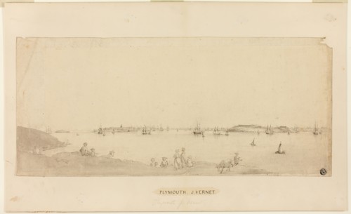 Plymouth Harbor, n.d., Joseph Vernet, French, 1714-1789, France, Pen and grayish-black ink, and