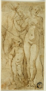 Venus and Cupid, n.d., Circle of Francesco Mazzola, called Parmigianino, Italian, 1503-1540, Italy,