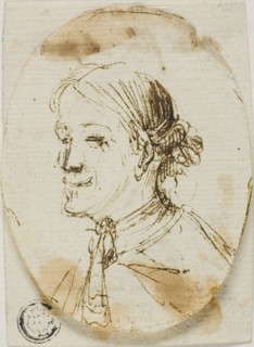 Portrait Bust of Man Wearing Cravat (recto), Sketch of Saddle (verso), n.d., Stefano della Bella,