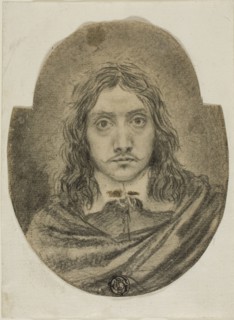 Moliere?, n.d., Attributed to Robert Nanteuil, French, 1623-1678, France, Black chalk on cream laid