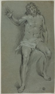 Seated Male Nude (recto), Sketches of Hand and Boy’d Head (verso), n.d., School of Rembrandt van
