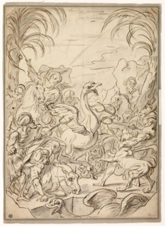 Ostrich Hunt, n.d., Charles Parrocel (French, 1688-1752), or Charle van Loo (French, 1705-1765), or