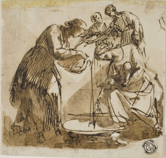 Birth of the Virgin, n.d., Attributed to Francesco Allegrini, Italian, 1587-1684, Italy, Pen and