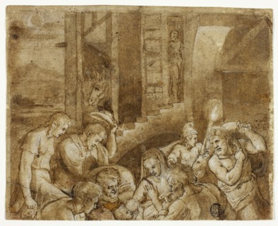 Adoration of the Shepherds: Upper Half, 16th century, After Giulio Pippi, called Giulio Romano,
