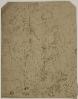 Scene with Mercury and Minerva, n.d., School of Fontainebleau, French, 16th century, France, Pen