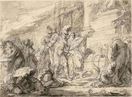 Aeneas at the Tomb of Anchises (recto), Aeneas at the Tome of Anchises (verso), n.d., Attributed to