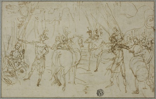 Scene with Soldiers, c. 1589, Ludovico Cardi, called Il Cigoli, Italian, 1559-1613, Italy, Pen and