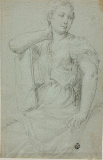 Seated Woman with Folio Resting on Her Lap, n.d., Style of Mario Balassi, Italian, 1604-1667,