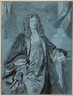 Gentleman’s Portrait, 1698, Hyacinthe Rigaud y Ros, French, 1659-1743, France, Black chalk and