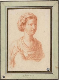 Bust of Woman with Turban, n.d., Attributed to François Le Moyne, French, 1688-1737, France, Red