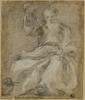 Seated Bearded Figure (Prophet?), c. 1591, Attributed to Ferraù Fenzoni, Italian, 1562-1645, Italy,