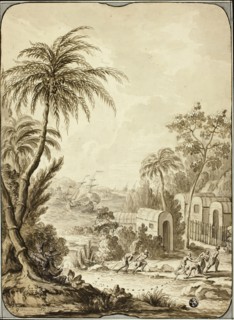 South Sea Island, n.d., Lorens Gottman, Swedish, 1708-1779, Sweden, Pen and black and brown ink,