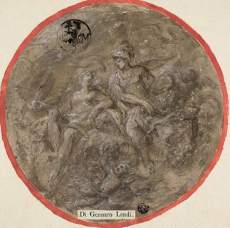 Mars, Venus and Cupid, 17th century, Attributed to Gennaro Landi, Italian, active 17th century,