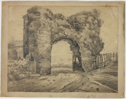 Rye Gate, Winchelsea, Kent, n.d., Unknown artist, British, United Kingdom, Graphite, on tan wove