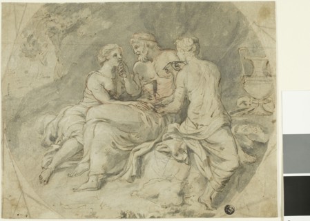 Lot and His Daughters, 17th century, Follower of Charles Le Brun, French, 1619-1690, France, Pen