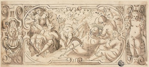 Design for Decorative Frieze with Joseph Interpreting His Dream to His Brothers, n.d., Circle of