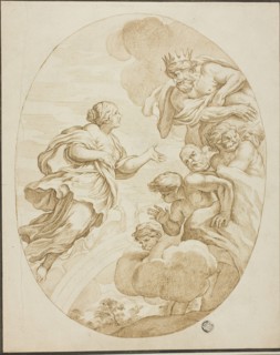 Juno, Zeus and Aeolus, n.d., after Pietro da Cortona, Italian, 1596-1669, Italy, Pen and brown ink,