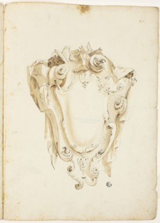 Design for Escutcheon, with Skulls and Books, n.d., Unknown Artist, possibly Italian or German,