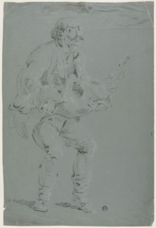 Man Carrying a Dead Dog, n.d., Pierre-Jacques Volaire, French, 1729-1799, France, Black and white