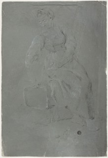 Seated Woman, n.d., Pierre-Jacques Volaire, French, 1729-1799, France, Black and white chalk, on