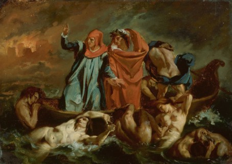 Dante’s Bark, 1840/60, After Eugène Delacroix, French, 1798-1863, France, Oil on canvas, 34 × 40.2